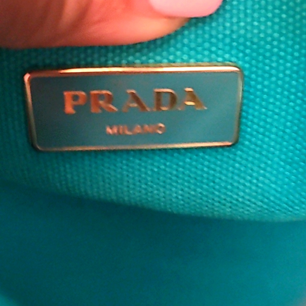Prada Blue Canvas Tote Bag has Minor Wear - Picture 9 of 13